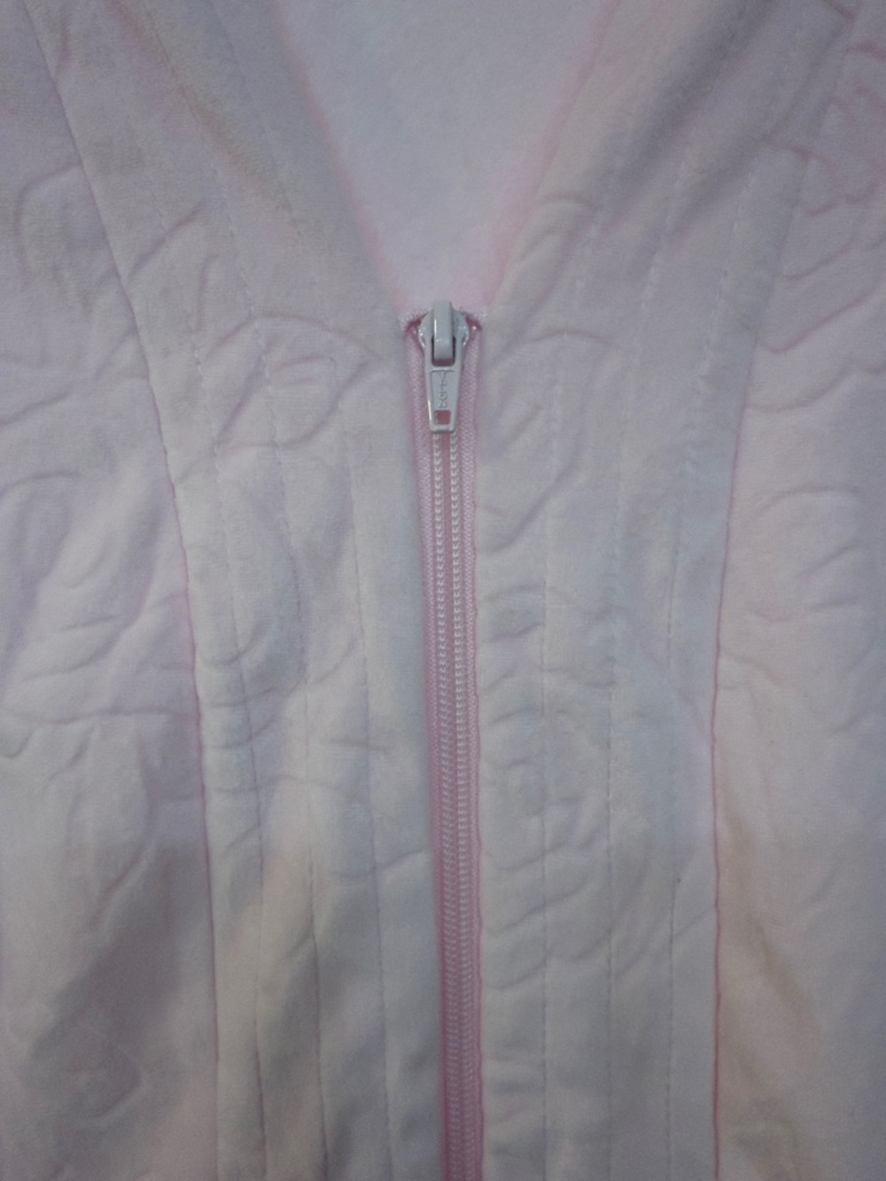 Adonna Light Pink Long Zip-Front Robe - Picture 3 of 5